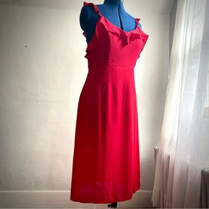 NWT Forever 21 Red Ruffle Midi Dress